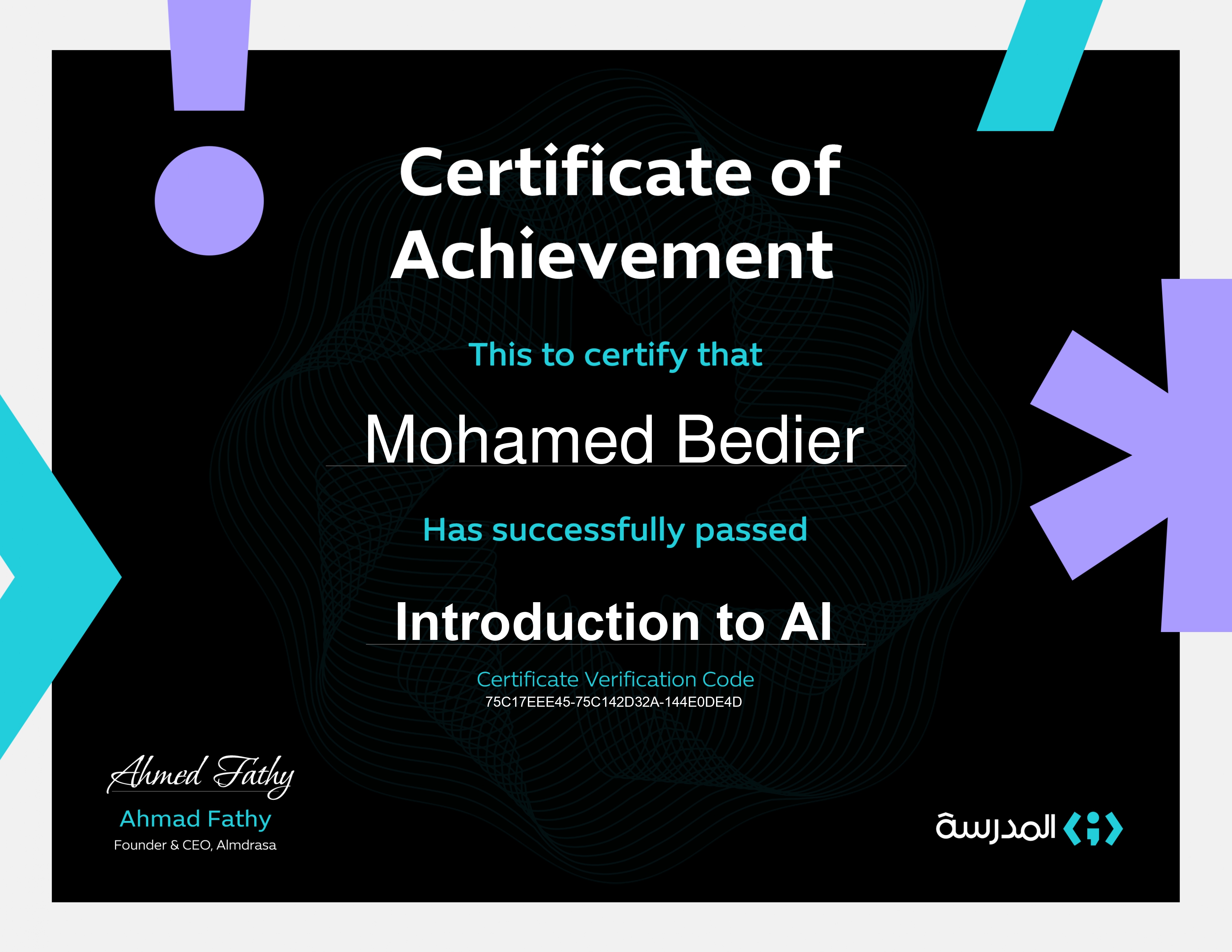 Almadrasa Certificate